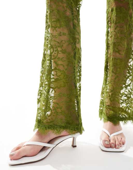 Never Fully Dressed lace trouser in olive co-ord | ASOS