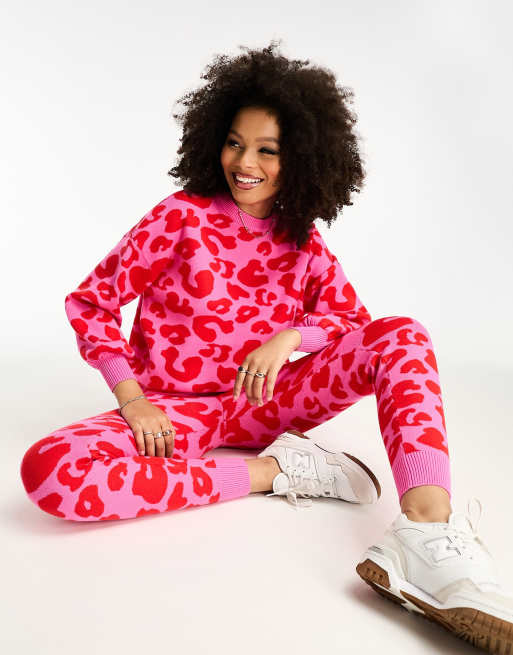 Pink and red on sale leopard print jumper