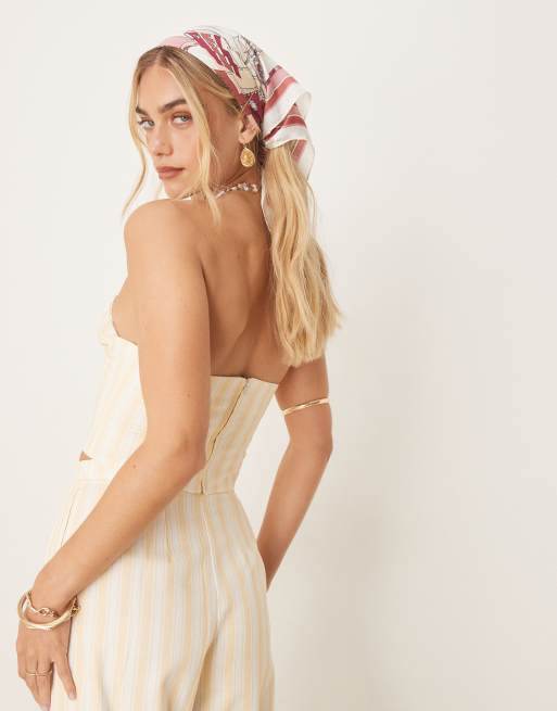 Never Fully Dressed – Ljusgul, randig bandeautopp, del av set, 4 av 4