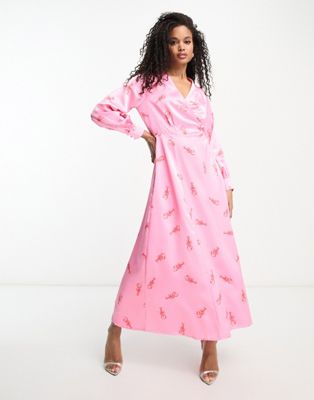 Never Fully Dressed long sleeve lobster midaxi dress - ASOS Price Checker