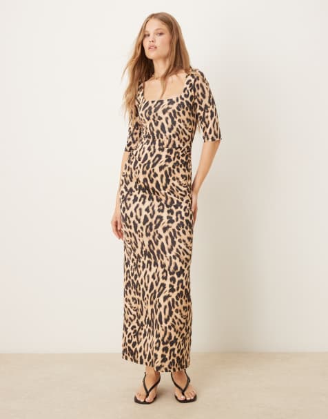 Never Fully Dressed long sleeve maxi dress in leopard print - view 1