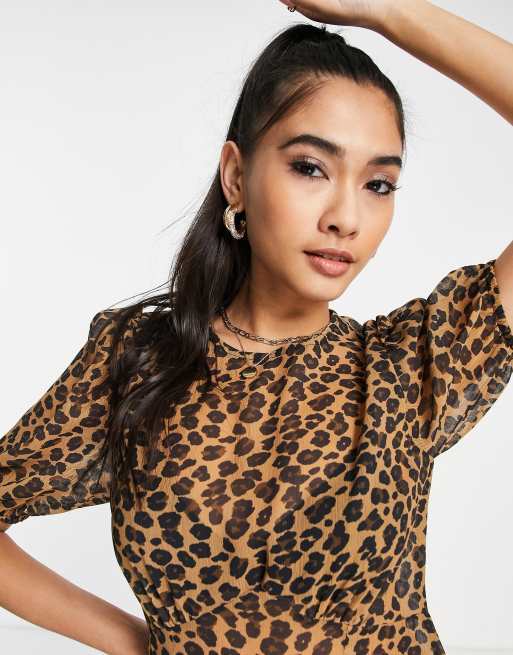 Never Fully Dressed Lucia sheer midaxi dress in leopard print | ASOS