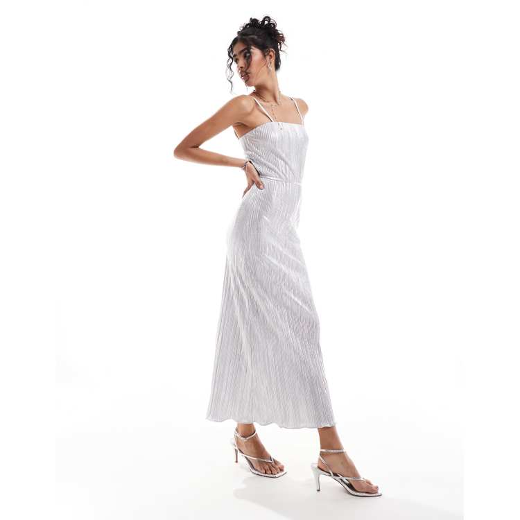 never fully dressed silver plisse dress Never Fully Dressed Silver Plisse Dress