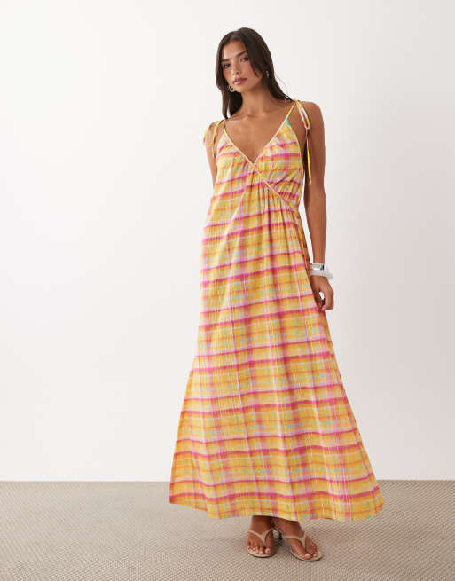 Never Fully Dressed - Marisol - Midikjole med lyserøde tern, 2 af 4