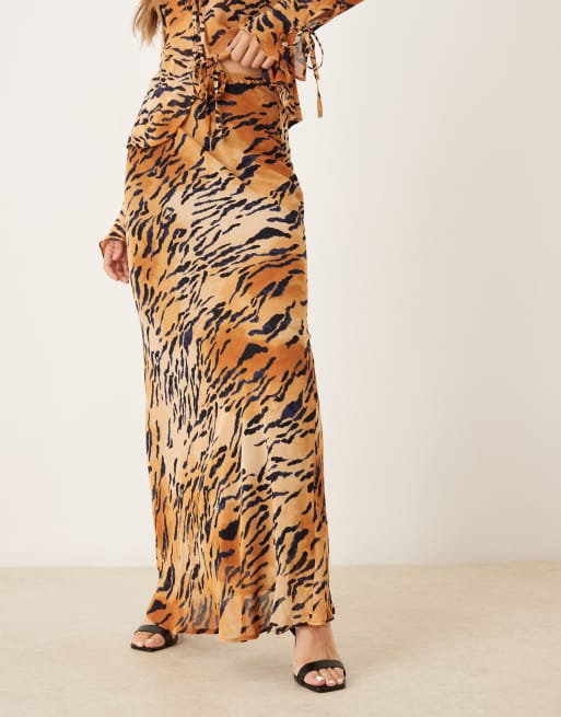 Never Fully Dressed maxi skirt in tiger print part of a set ASOS