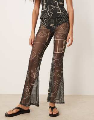 Never Fully Dressed Mesh Flare Pants In Black
