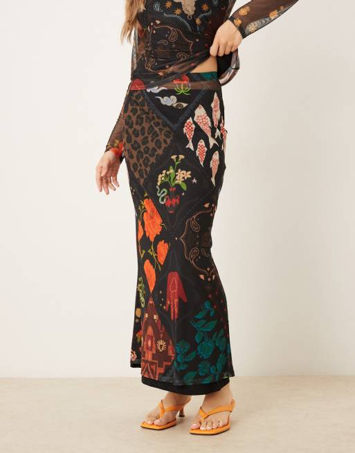 chinese dress ladies Never Fully Dressed Animal Sheer Maxi Skirt – Think Bubbles main image 1