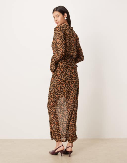 Never Fully Dressed mia midaxi shirt dress in cherry leopard print, 4 of 4