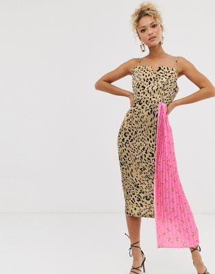 leopard floral dress