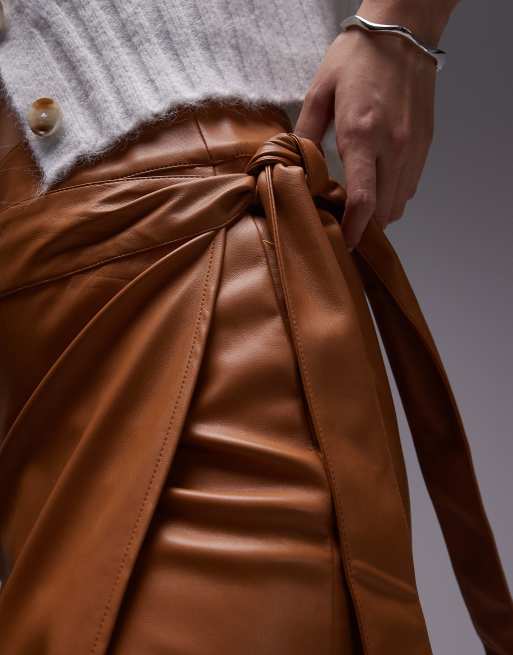 chinese dress ladies WINE VEGAN LEATHER RUFFLE JASPRE SKIRT – AMOUR781 main image 0