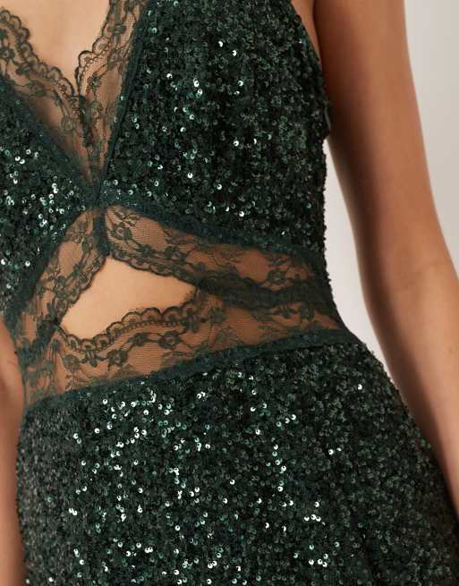 Never Fully Dressed Mimi embellished midaxi dress in emerald, 4 of 4