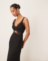 Never Fully Dressed star devoree ruffle maxi dress in black