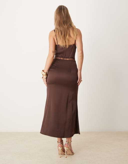 Never Fully Dressed Mimi midi dress in chocolate