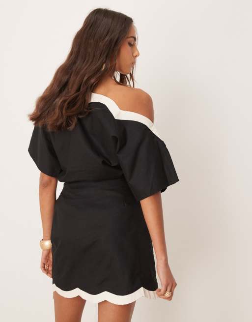 Never Fully Dressed - Mini-jupe d'ensemble contrastante - Noir, 3 de 5