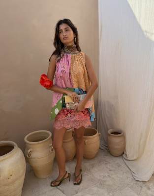 Never Fully Dressed Mini Wrap Skirt In Multi