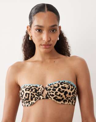 Never Fully Dressed Mix & Match Whipstitch Underwire Bikini Top In Multi