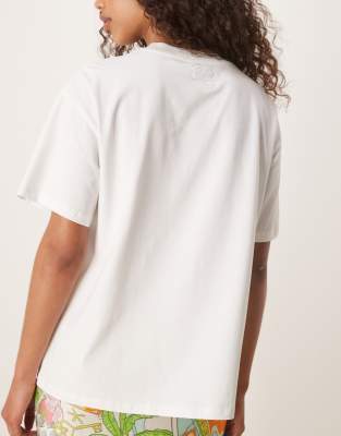 Never Fully Dressed Orange Cart Baby Tee In White