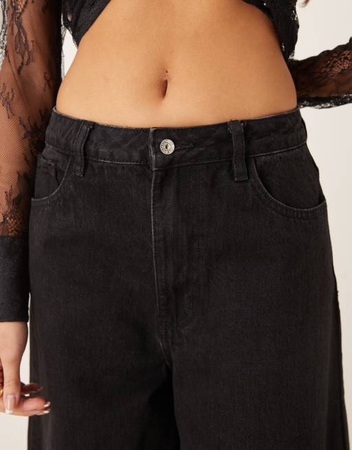 Never Fully Dressed – Palazzo-Jeans in Schwarz mit weitem Bein, 5 von 5