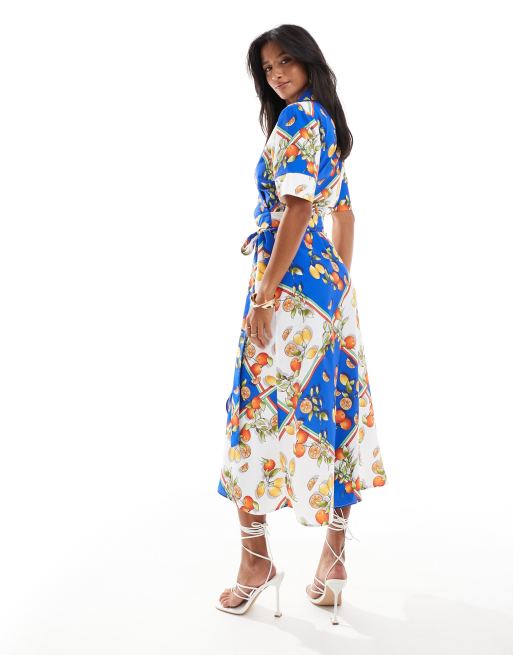 Never Fully Dressed Petite Brooklyn midi dress in fruit print, 2 of 4
