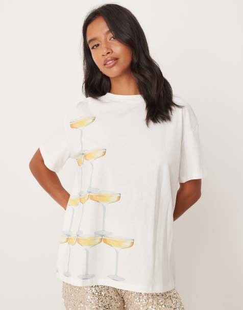Never Fully Dressed Petite cocktail T-shirt in white - part of a set - view 1