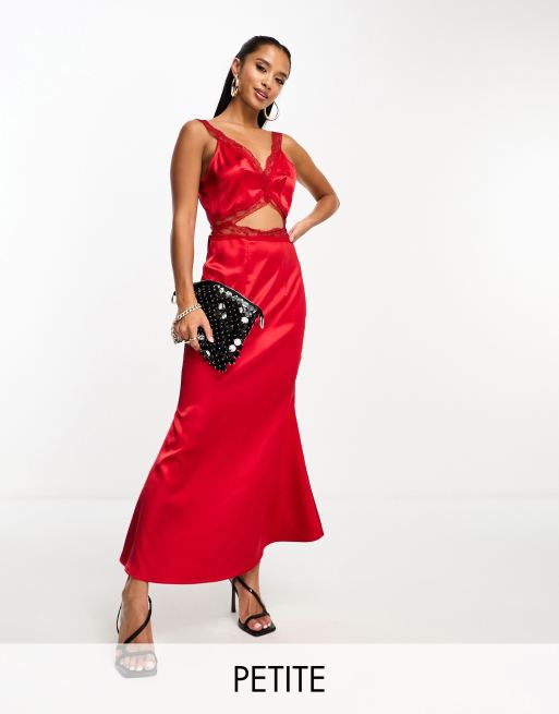 Red evening hot sale dress petite