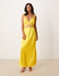 [Never Fully Dressed] Never Fully Dressed Petite Mimi slip midaxi dress in yellow 16 Yellow
