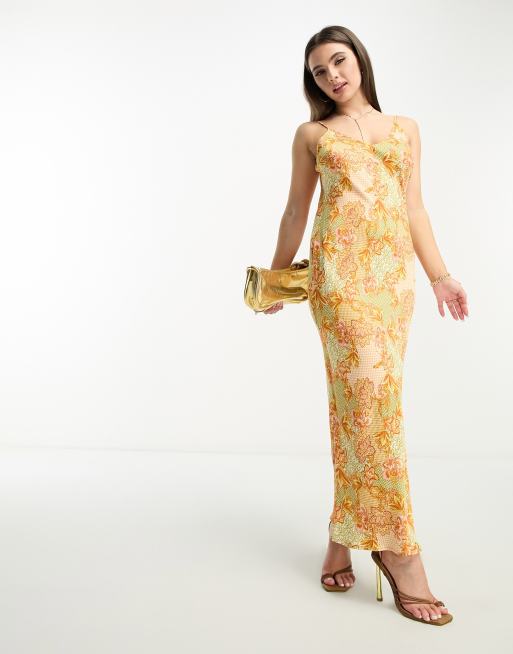 Gold maxi dress forever 21 sales