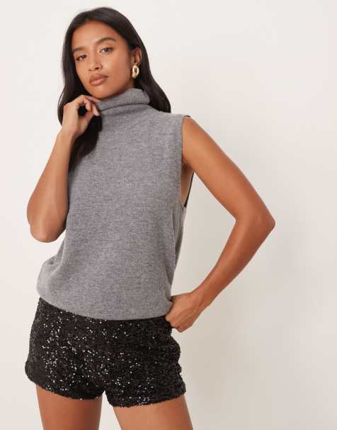 Never Fully Dressed Petite sequin hotpant in black - view 1