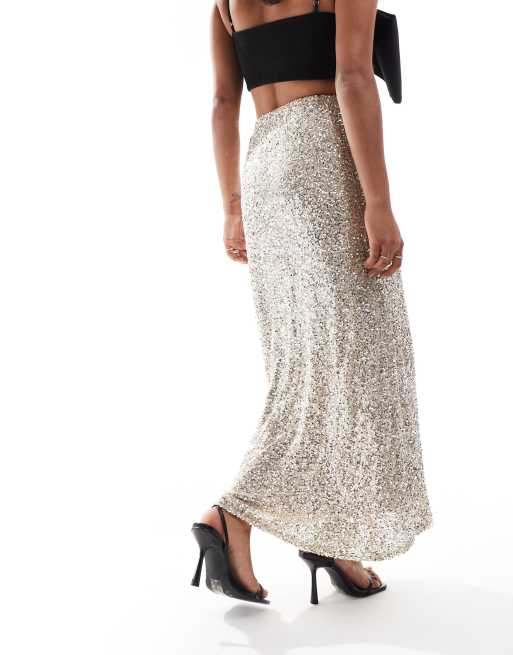 Petite sequin maxi skirt hotsell