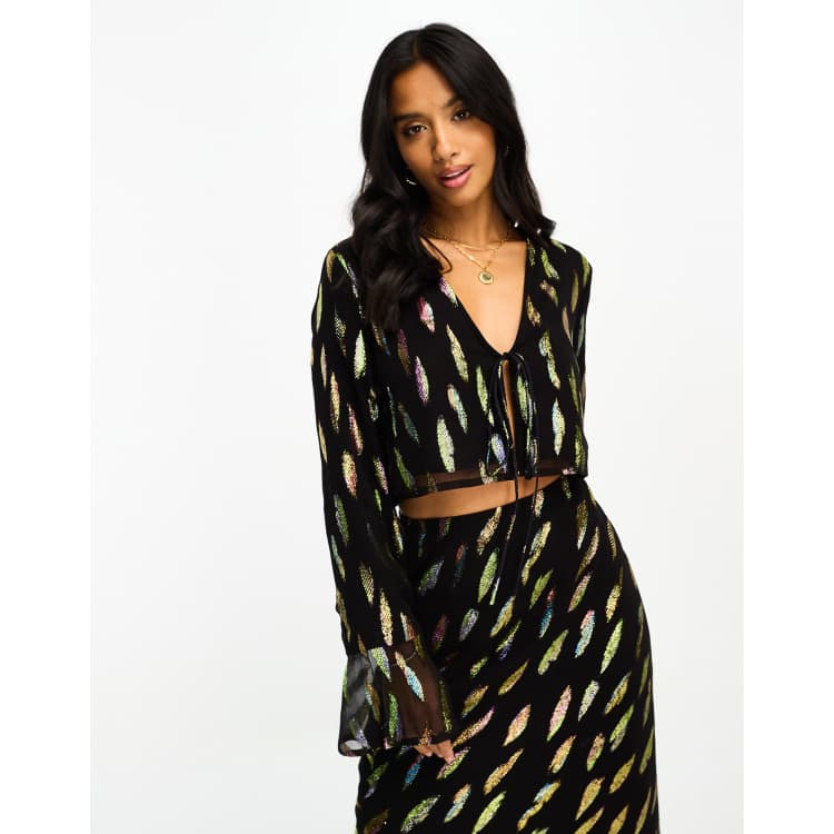 Metallic leaf store shirt dress