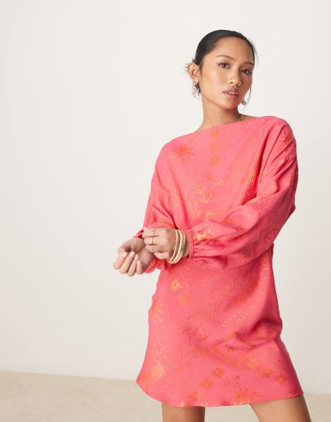 Never Fully Dressed Petite - Tilly - Mini jurk in rood en roze - view 1