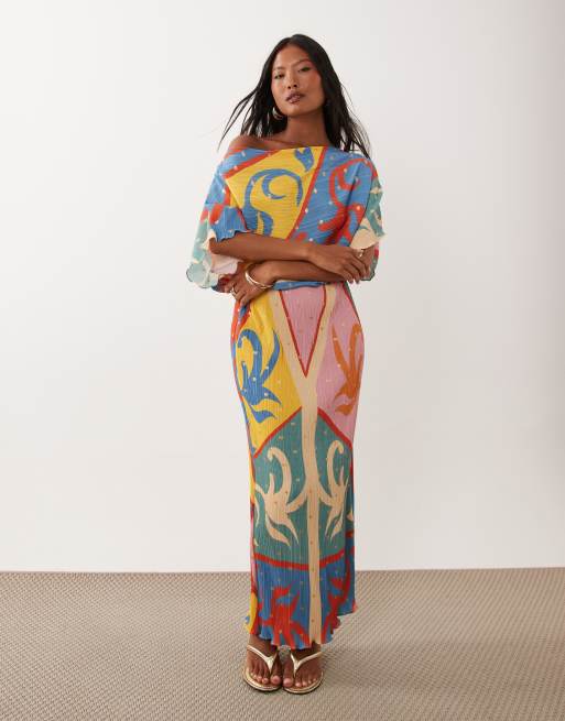 lace pink dress Lace-Trim Satin Floral Maxi Dress PINK/MULTI / XS