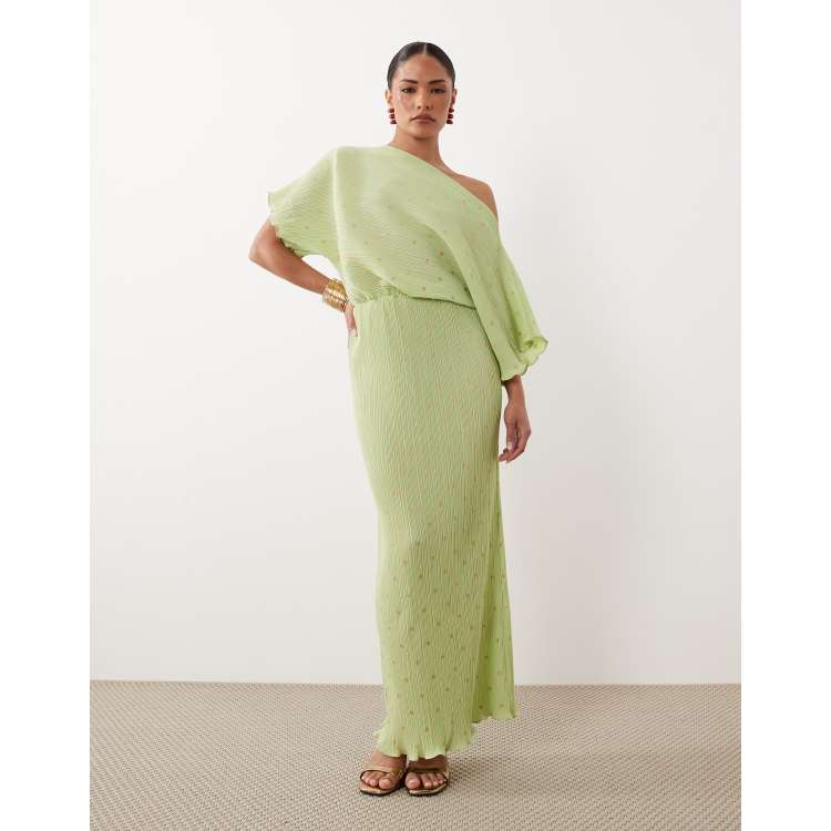 tilly green dress Never Fully Dressed - Tilly Off-The-Shoulder Maxi Dress - Women - Polyester/Spandex - XS