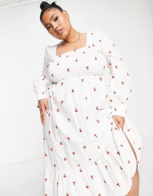 cherry print maxi dress