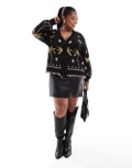 [Never Fully Dressed Plus] Never Fully Dressed Plus Havana cardigan in black XL Black