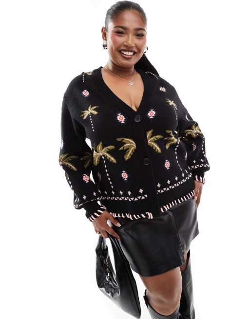 Plus size black duster sweater best sale