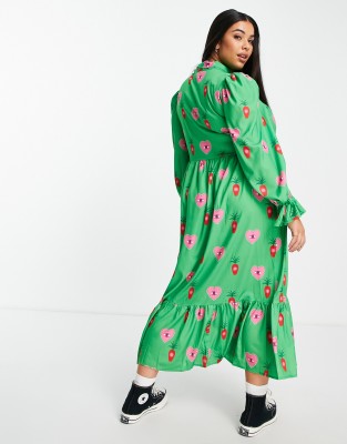 ganni heart print dress