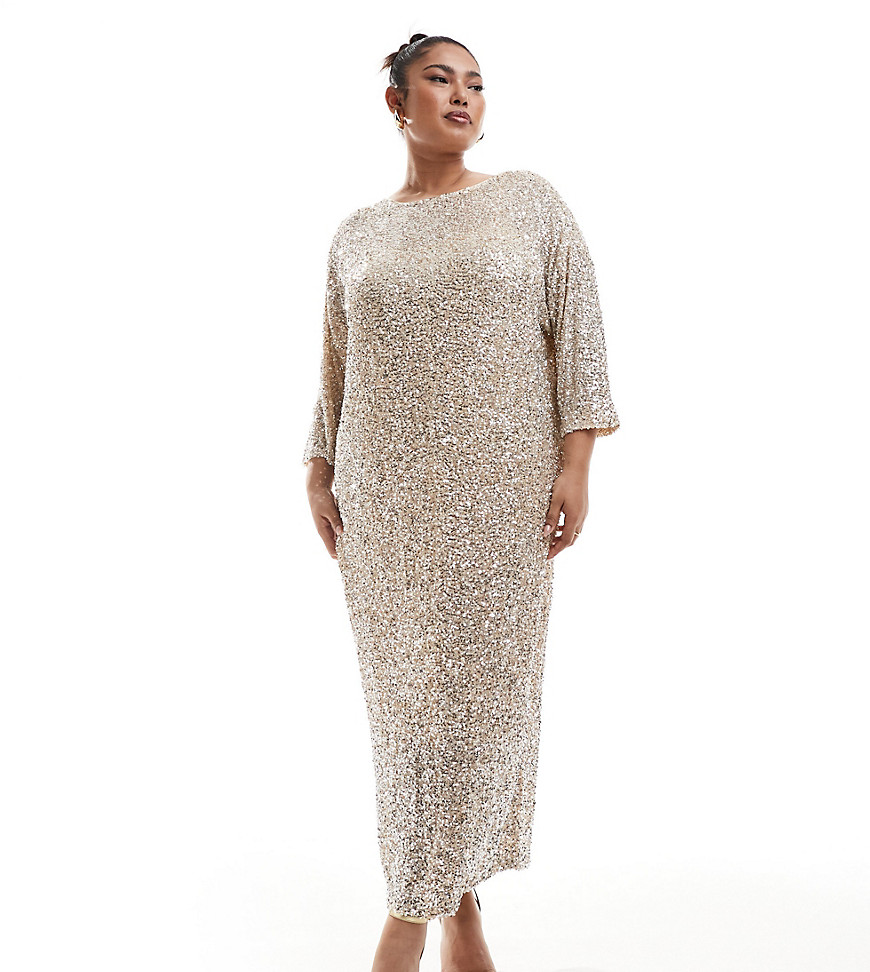 Never Fully Dressed Plus Jem maxi dress in silver sequin