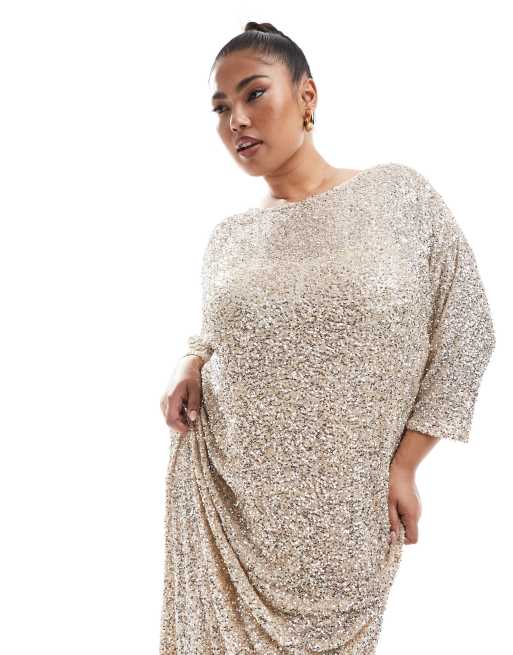 Never Fully Dressed Plus Jem maxi dress in silver sequin | ASOS