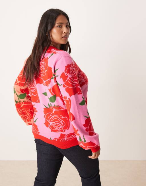strapless open back dress Never Fully Dressed Pink Hearts Cardigan main image 1