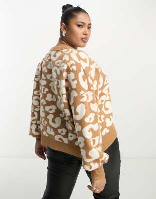 Never Fully Dressed Plus Knitted Sweater In Brown