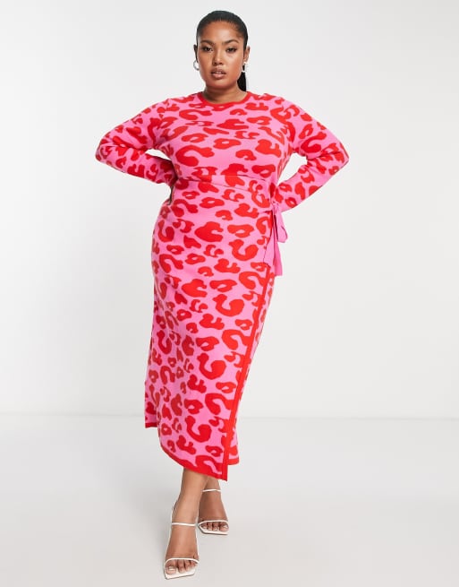 asos red leopard dress