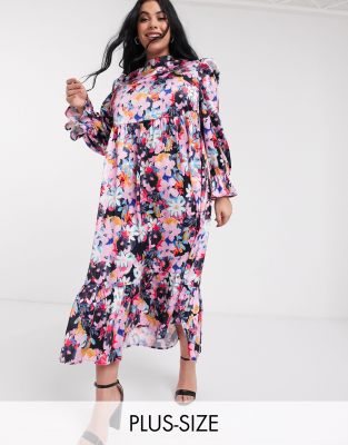 floral print long sleeve maxi dress