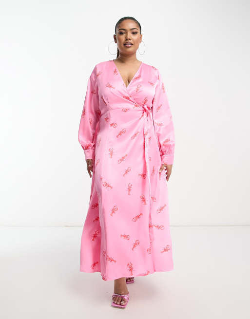 Never Fully Dressed Plus long sleeve lobster midaxi dress | ASOS