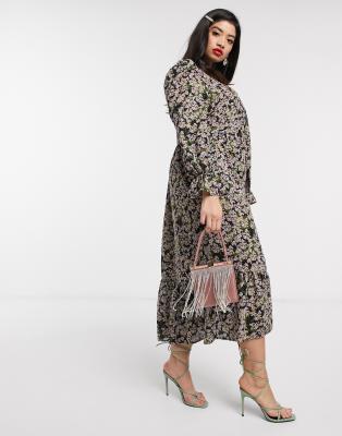 sage green floral dress