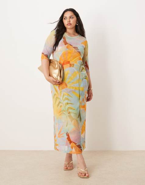Never Fully Dressed Plus mesh midaxi dress in blue - view 1