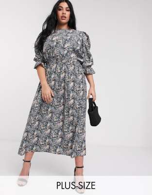 plus size balloon sleeve dress