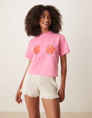 Never Fully Dressed Plus Rose Print Baby Tee