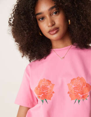 Never Fully Dressed Plus Rose Print Baby Tee