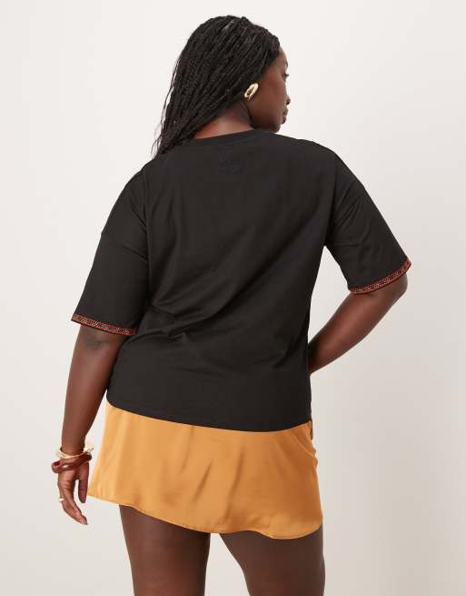 Never Fully Dressed Plus Running Wild t-shirt co-ord in black ASOS